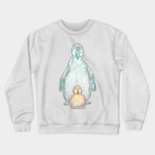 Cute baby penguin with Mommy/daddy penguin. Crewneck Sweatshirt